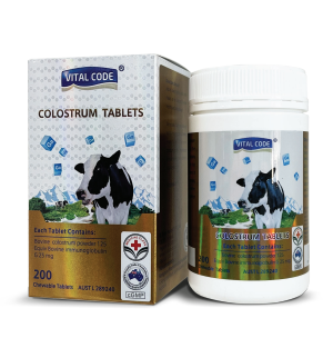 Viên nhai sữa bò non Vital Code Colostrum Tablets 200 viên